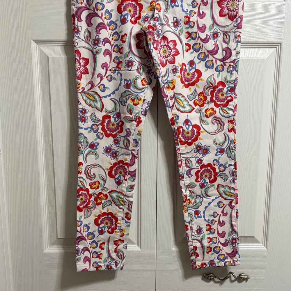 Pilcro and the Letterpress White Floral Print Skinny Jeans Like New - Picture 9 of 13